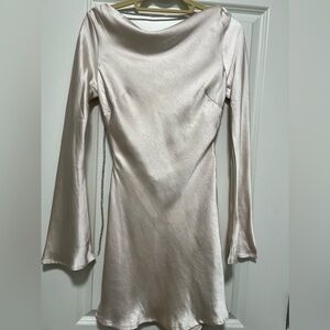 Hello Molly Champagne satin mini dress NWT